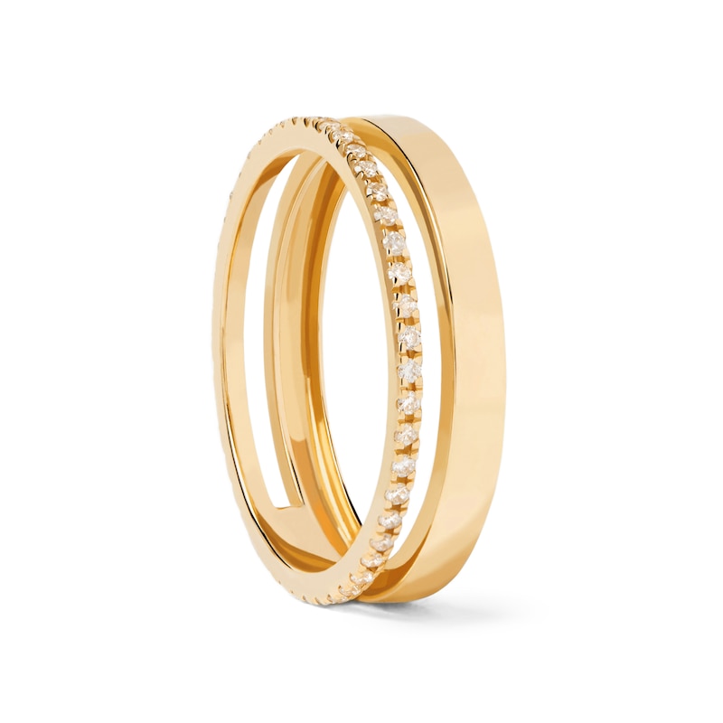 Main Image 1 of 1/20 CT. T.W. Lab-Grown Diamond Open Shank Ring in 14K Gold