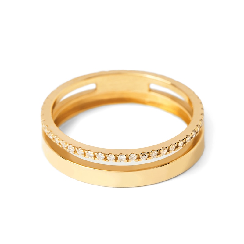 Main Image 5 of 1/20 CT. T.W. Lab-Grown Diamond Open Shank Ring in 14K Gold