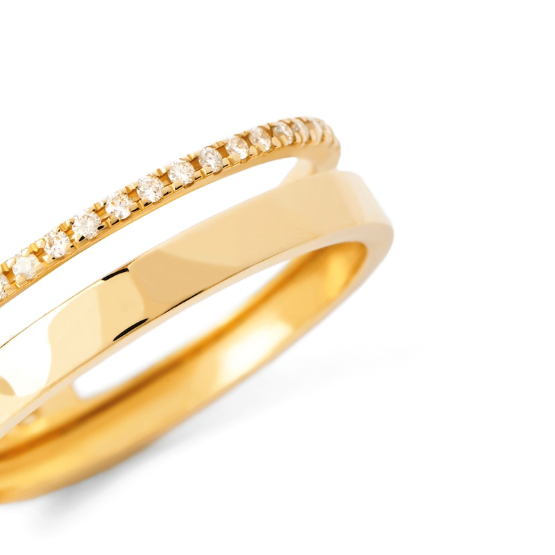 Main Image 6 of 1/20 CT. T.W. Lab-Grown Diamond Open Shank Ring in 14K Gold