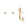 Thumbnail Image 1 of 1/6 CT. T.W. Lab-Grown Diamond Solitaire Stud and J-Drop Earrings Set in 14K Gold