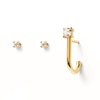 Thumbnail Image 2 of 1/6 CT. T.W. Lab-Created Diamond Solitaire Stud and J-Drop Earrings Set in 14K Gold