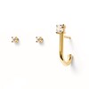 Thumbnail Image 3 of 1/6 CT. T.W. Lab-Grown Diamond Solitaire Stud and J-Drop Earrings Set in 14K Gold