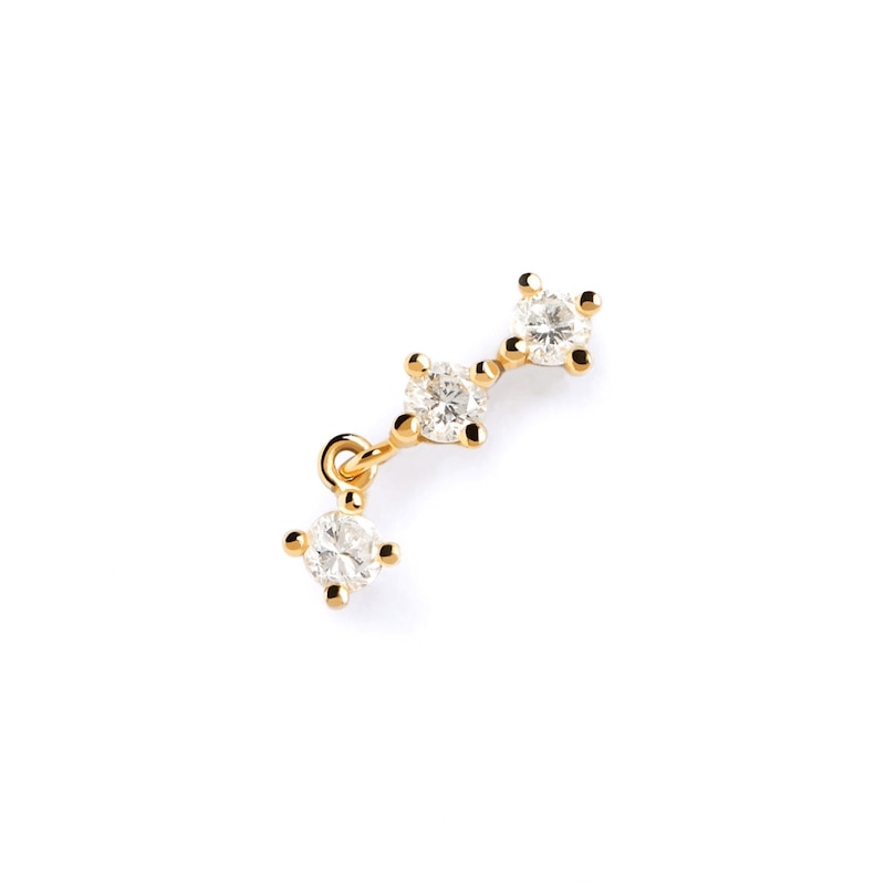 Main Image 1 of 1/5 CT. T.W. Lab-Grown Diamond Three Stone Single Crawler Earring in 14K Gold