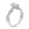 Thumbnail Image 2 of Kleinfeld® x Zales 1-3/4 CT. T.W. Certified Oval Lab-Created Diamond Frame Twist Engagement Ring in Platinum (F/VS2)