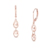 Thumbnail Image 1 of Button Link Linear Drop Earrings in 10K Rose Gold
