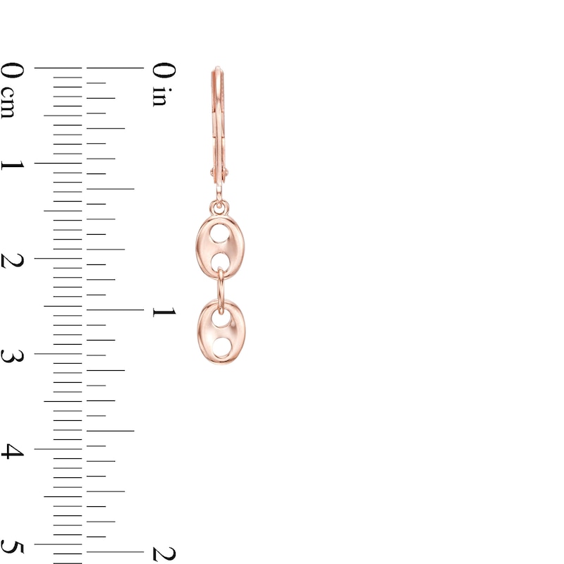 Main Image 3 of Button Link Linear Drop Earrings in 10K Rose Gold