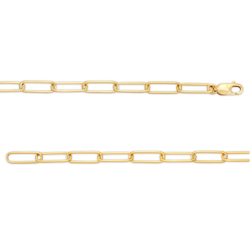 Main Image 3 of 1/5 CT. T.W. Diamond Anchor Dangle Charm Paper Clip Link Bracelet in Sterling Silver with 14K Gold Plate