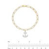 Thumbnail Image 4 of 1/5 CT. T.W. Diamond Anchor Dangle Charm Paper Clip Link Bracelet in Sterling Silver with 14K Gold Plate