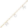 Thumbnail Image 0 of 1/3 CT. T.W. Diamond "MOM" Dangle Charm Paper Clip Link Bracelet in Sterling Silver with 14K Gold Plate