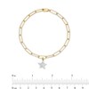 Thumbnail Image 4 of 1/6 CT. T.W. Diamond Star Dangle Charm Paper Clip Link Bracelet in Sterling Silver with 14K Gold Plate