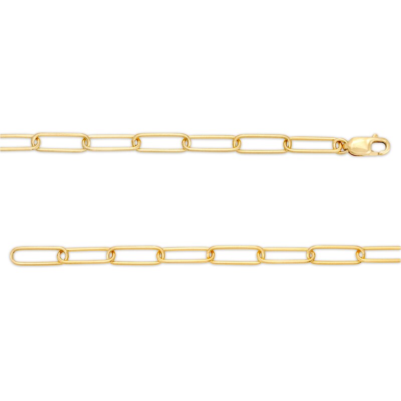 Main Image 3 of 1/5 CT. T.W. Diamond Hamsa Dangle Charm Paper Clip Link Bracelet in Sterling Silver with 14K Gold Plate