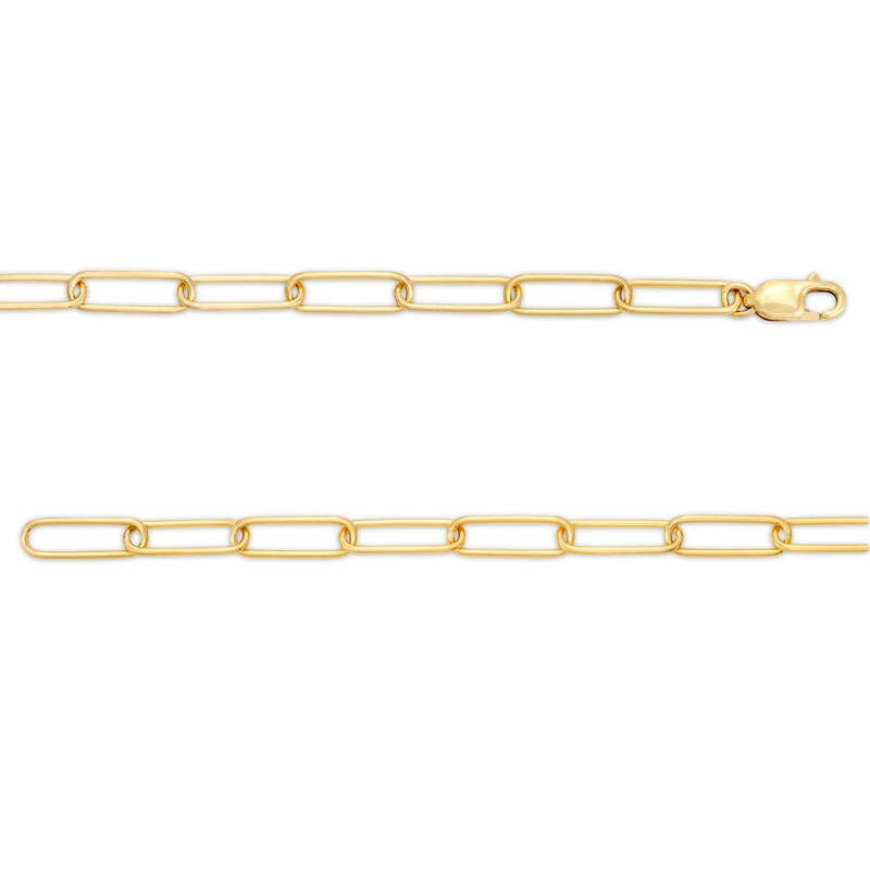 Main Image 3 of 1/5 CT. T.W. Diamond Lock and Key Dangle Charm Paper Clip Link Bracelet in Sterling Silver with 14K Gold Plate