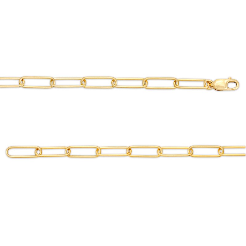 Main Image 3 of 1/3 CT. T.W. Diamond "I LOVE Y" Dangle Charm Paper Clip Link Bracelet in Sterling Silver with 14K Gold Plate
