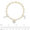 Thumbnail Image 4 of 1/3 CT. T.W. Diamond "I LOVE Y" Dangle Charm Paper Clip Link Bracelet in Sterling Silver with 14K Gold Plate