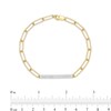 Thumbnail Image 4 of 1/6 CT. T.W. Diamond Bar Paper Clip Link Bracelet in Sterling Silver with 14K Gold Plate