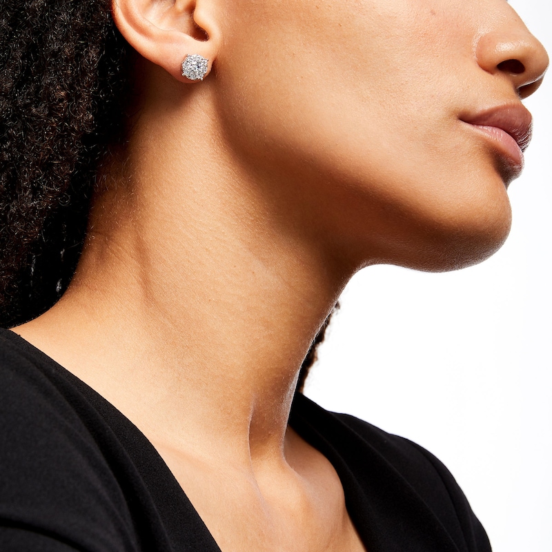 Main Image 2 of 2 CT. T.W. Certified Lab-Grown Diamond Frame Stud Earrings in 14K White Gold (F/SI2)