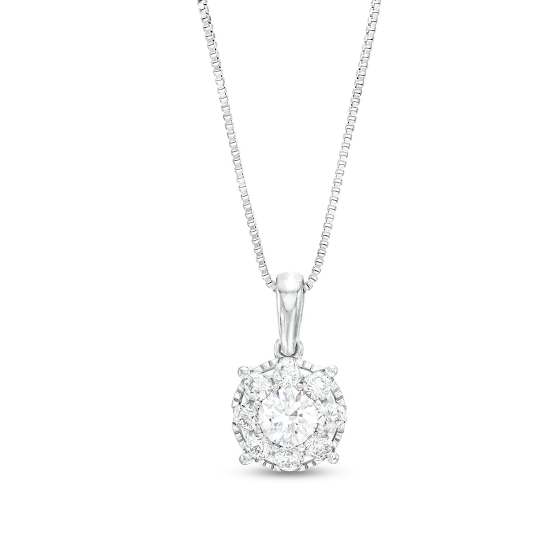 Main Image 1 of 1 CT. T.W. Certified Lab-Grown Diamond Frame Pendant in 14K White Gold (F/SI2)