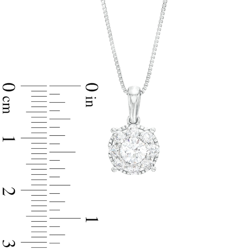 Main Image 3 of 1 CT. T.W. Certified Lab-Grown Diamond Frame Pendant in 14K White Gold (F/SI2)