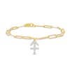 Thumbnail Image 0 of 1/6 CT. T.W. Diamond Sagittarius Dangle Charm Paper Clip Link Bracelet in Sterling Silver with 14K Gold Plate