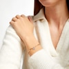 Thumbnail Image 2 of 1/6 CT. T.W. Diamond Virgo Dangle Charm Paper Clip Link Bracelet in Sterling Silver with 14K Gold Plate