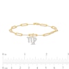 Thumbnail Image 3 of 1/6 CT. T.W. Diamond Virgo Dangle Charm Paper Clip Link Bracelet in Sterling Silver with 14K Gold Plate