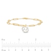 Thumbnail Image 3 of 1/6 CT. T.W. Diamond Cancer Dangle Charm Paper Clip Link Bracelet in Sterling Silver with 14K Gold Plate