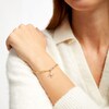 Thumbnail Image 2 of 1/6 CT. T.W. Diamond Pisces Dangle Charm Paper Clip Link Bracelet in Sterling Silver with 14K Gold Plate