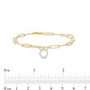 Thumbnail Image 2 of 1/6 CT. T.W. Diamond Taurus Dangle Charm Paper Clip Link Bracelet in Sterling Silver with 14K Gold Plate