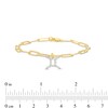 Thumbnail Image 3 of 1/6 CT. T.W. Diamond Gemini Dangle Charm Paper Clip Link Bracelet in Sterling Silver with 14K Gold Plate