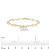 Thumbnail Image 3 of 1/6 CT. T.W. Diamond Aquarius Dangle Charm Paper Clip Link Bracelet in Sterling Silver with 14K Gold Plate