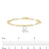 Thumbnail Image 3 of 1/6 CT. T.W. Diamond Leo Dangle Charm Paper Clip Link Bracelet in Sterling Silver with 14K Gold Plate