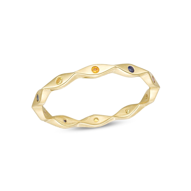 Main Image 1 of Multi-Gemstone Rainbow Marquise Stackable Band in 10K Gold