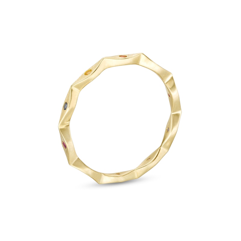 Main Image 3 of Multi-Gemstone Rainbow Marquise Stackable Band in 10K Gold