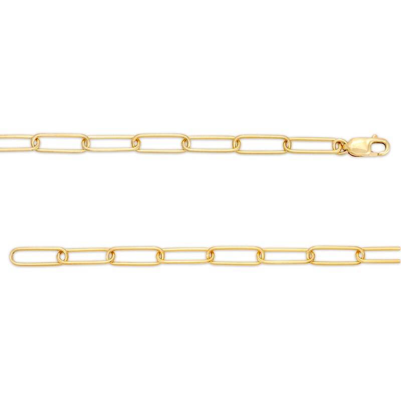 Main Image 3 of 1/10 CT. T.W. Diamond Lightning Bolt Dangle Charm Paper Clip Link Bracelet in Sterling Silver with 14K Gold Plate