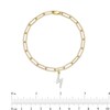 Thumbnail Image 4 of 1/10 CT. T.W. Diamond Lightning Bolt Dangle Charm Paper Clip Link Bracelet in Sterling Silver with 14K Gold Plate