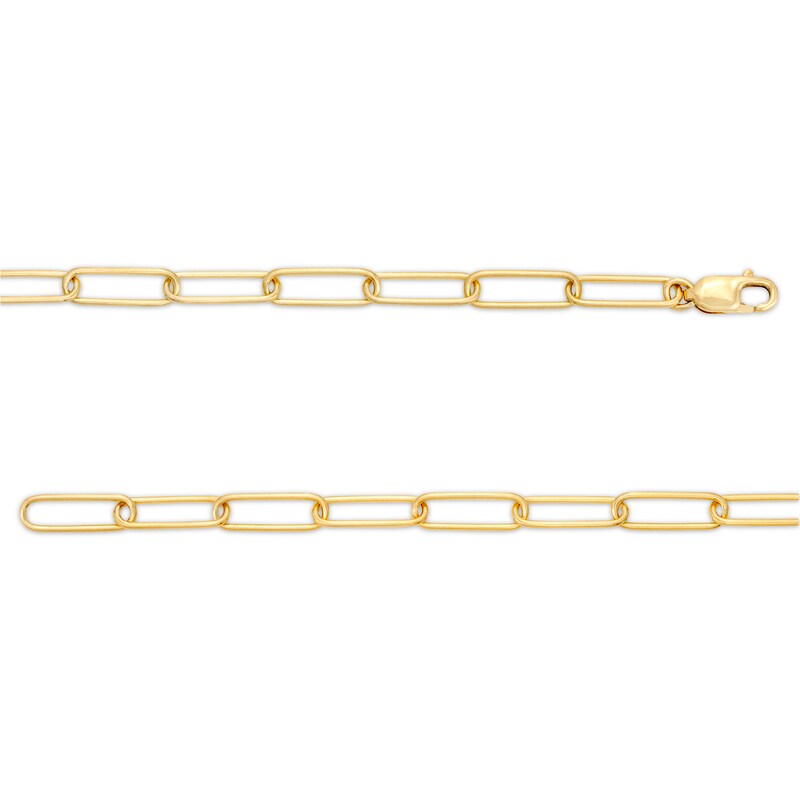 Main Image 3 of 1/6 CT. T.W. Diamond Aries Dangle Charm Paper Clip Link Bracelet in Sterling Silver with 14K Gold Plate