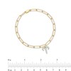 Thumbnail Image 4 of 1/6 CT. T.W. Diamond Aries Dangle Charm Paper Clip Link Bracelet in Sterling Silver with 14K Gold Plate
