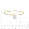Thumbnail Image 3 of 1/6 CT. T.W. Diamond Scorpio Dangle Charm Paper Clip Link Bracelet in Sterling Silver with 14K Gold Plate