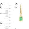 Thumbnail Image 2 of Pear-Shaped Emerald and Diamond Accent Rope Frame Drop Earrings in 10K Gold
