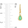 Thumbnail Image 3 of Pear-Shaped Emerald and Diamond Accent Rope Frame Drop Earrings in 10K Gold