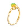 Thumbnail Image 3 of 5.0mm Opal and Diamond Accent Starburst Tapered Shank Ring in 10K Gold