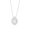 Thumbnail Image 1 of 1 CT. T.W. Certified Pear-Shaped Lab-Grown Diamond Double Frame Pendant in 14K White Gold (F/SI2)