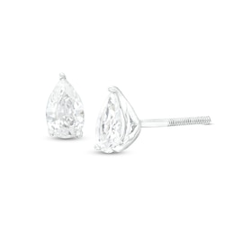 1/2 CT. T.W. Certified Pear-Shaped Lab-Grown Diamond Solitaire Stud Earrings in 14K White Gold (F/SI2)