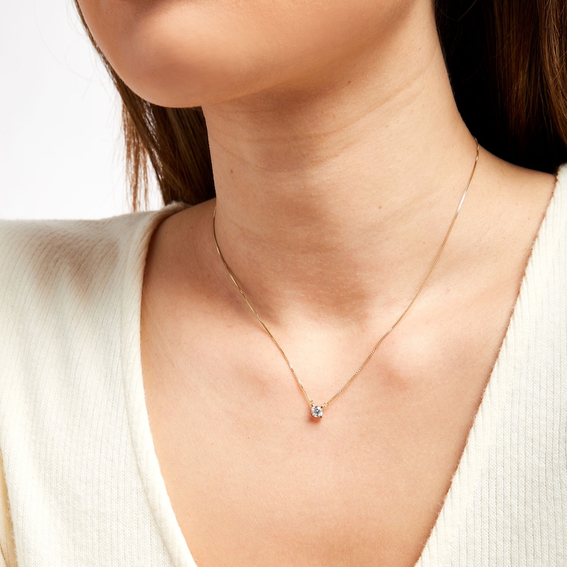 Main Image 2 of 1/3 CT. Certified Lab-Grown Diamond Solitaire Necklace in 14K Gold (F/SI2)