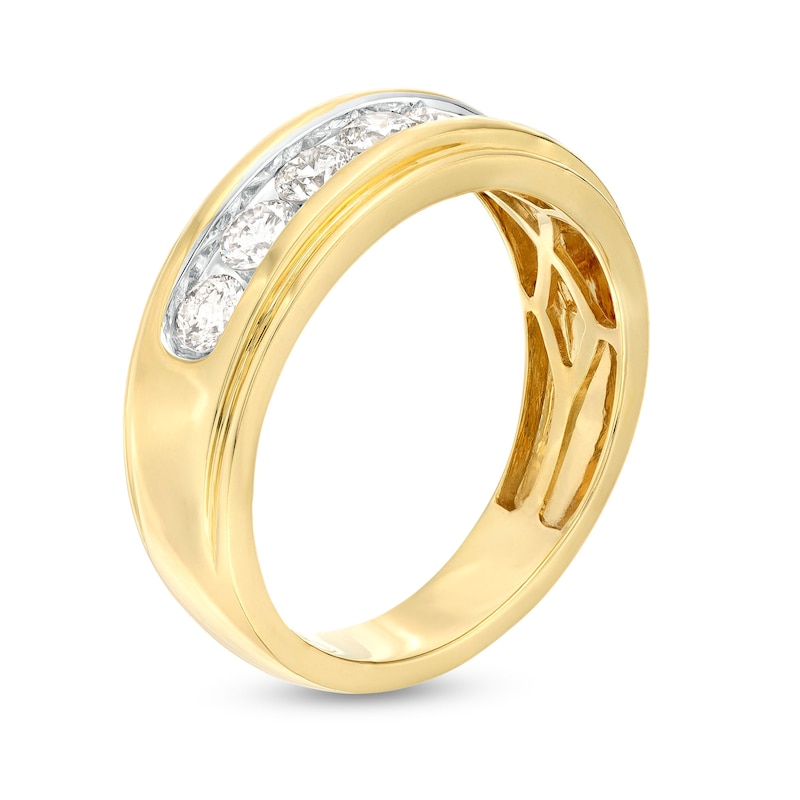 Main Image 3 of 1-1/5 CT. T.W. Diamond Seven Stone Wedding Band in 10K Gold