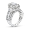 Thumbnail Image 2 of 2 CT. T.W. Pear-Shaped Diamond Teardrop Frame Tiered Bridal Set in 14K White Gold