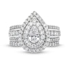 Thumbnail Image 3 of 2 CT. T.W. Pear-Shaped Diamond Teardrop Frame Tiered Bridal Set in 14K White Gold