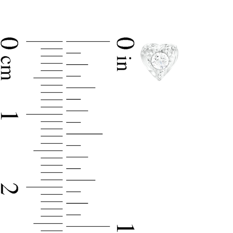 1/10 CT. T.W. Diamond Solitaire Heart Stud Earrings in 10K Two-Tone Gold (J/I3)