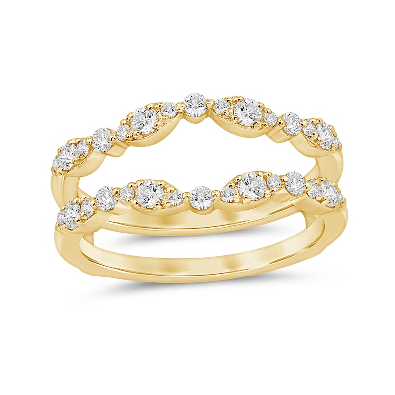 Main Image 1 of 1/2 CT. T.W. Diamond Marquise and Round Frame Solitaire Enhancer in 14K Gold