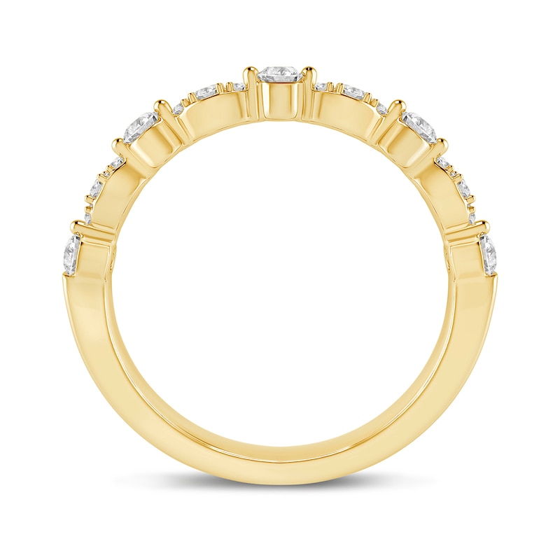 Main Image 3 of 1/3 CT. T.W. Diamond Marquise and Round Alternating Anniversary Band in 10K Gold